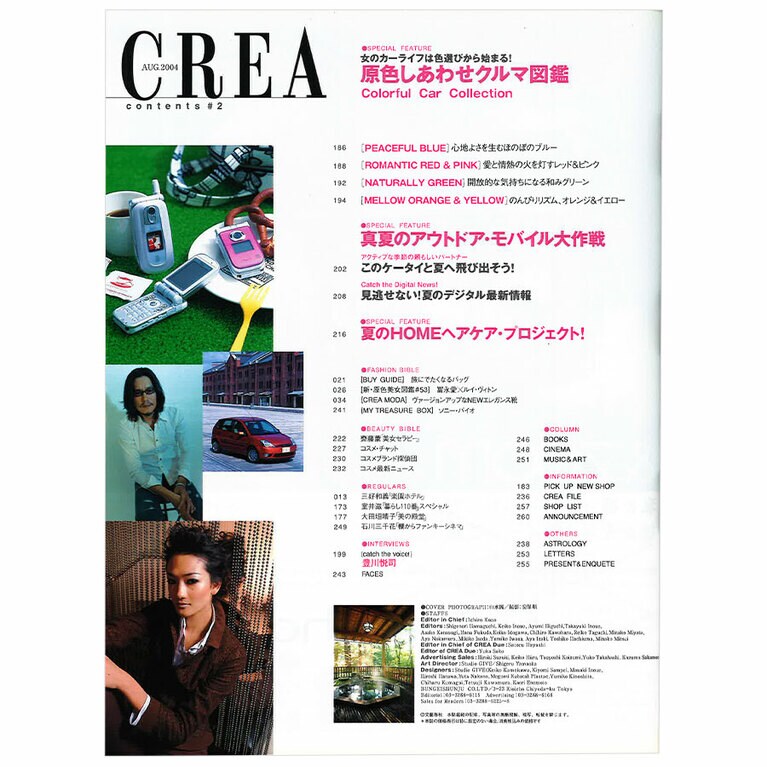 2004年8月号目次。