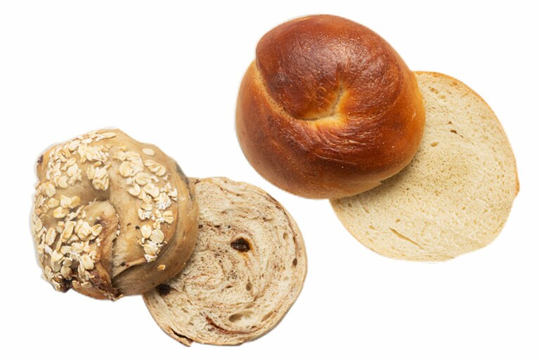 ベーグル プレーン、ベーグル シナモンレーズン／ブラフベーカリー