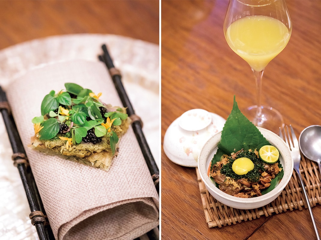 西ミンダナオ地方の郷土料理をベースとするテイスティングコース。うずらの黄身を添えたミーゴレンや濃厚な魚料理「シヤグル」をアレンジしたロティなどが味わえる。