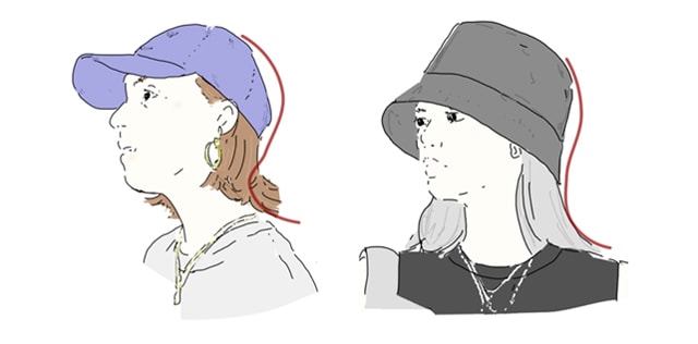 横から見た時のシルエットをチェック。