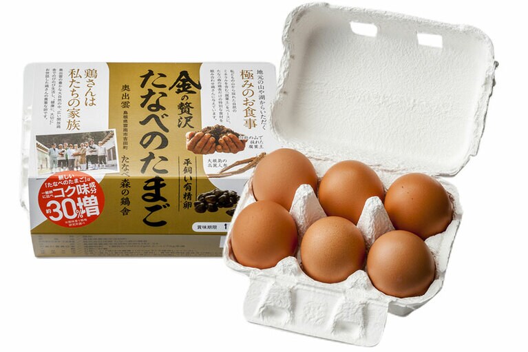 平飼い有精卵 たなべのたまご 6個入り 600円／たなべ森の鶏舎