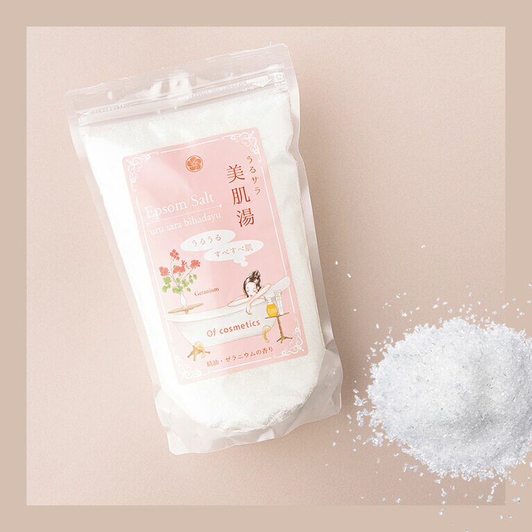 うるサラ美肌湯・ゼラニウム 1kg 1,700円、3kg 3,600円／オブ・コスメティックス