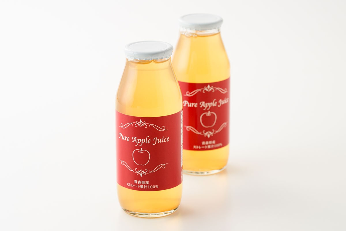 ピュアアップルジュースこうとく ストレート果汁100％ 5,800円（180ml×10本入）。※販売は～10月末まで／キョーエイ
