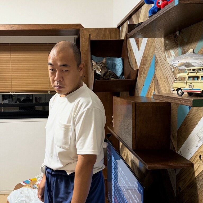 きしたかの・高野さんと愛猫・ごま吉。