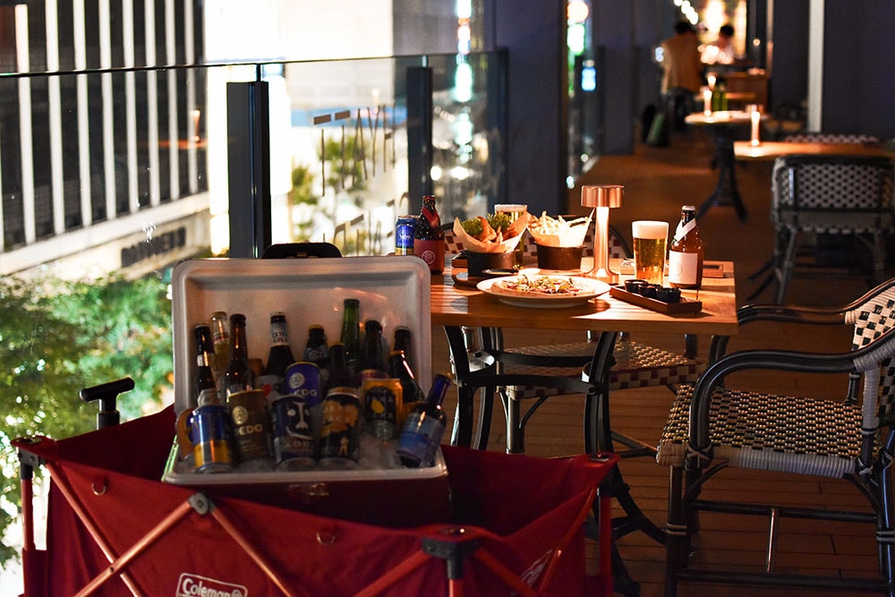 「NAMIKI Beer Terrace」は、8月31日(金)まで毎日11:00～24:00(Food 23:00、Drink 23:30L.O.)開催中(2時間制／3,200円／税・サ別)。