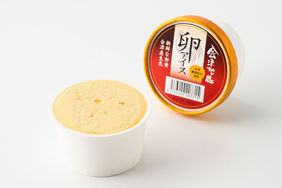 会津地鶏卵アイス 各378円 （94ml）／会津地鶏ネット