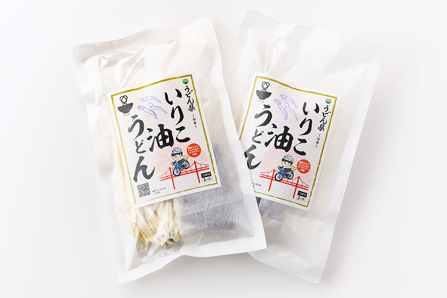 ビデオライフネクスト「いりこ油うどん」麵250g×1袋、つゆ18g×2袋 各650円／香川県