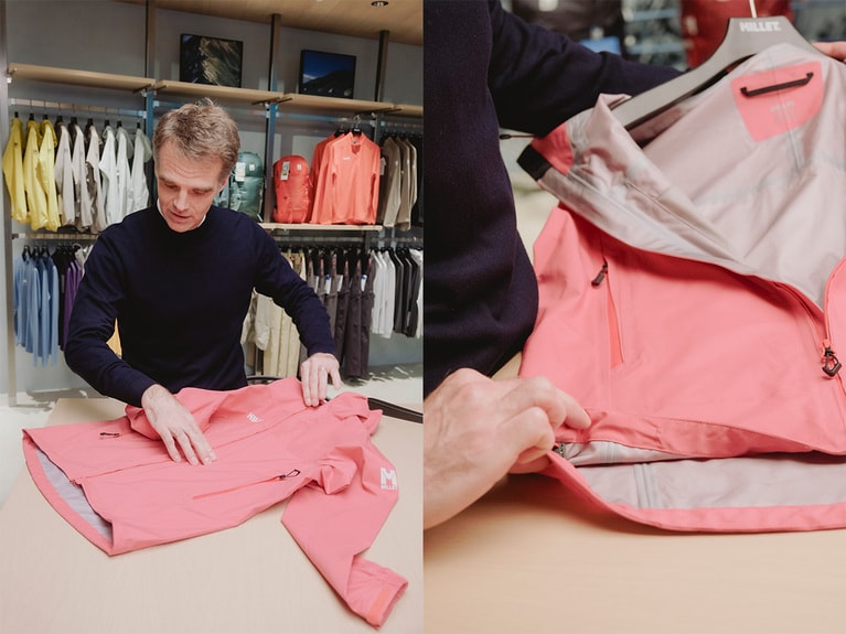 ロングセラーのレインジャケットは、高い透湿性、耐水性を備えた独自開発の3層防水透湿素材を使用。あらゆる天候下でも、衣服内を常にドライにキープする。ソフトでしなやかなニットの裏地、さらに適度なストレッチ性で着心地も快適だ。「ティフォン ストレッチ ジャケット」36,300円。