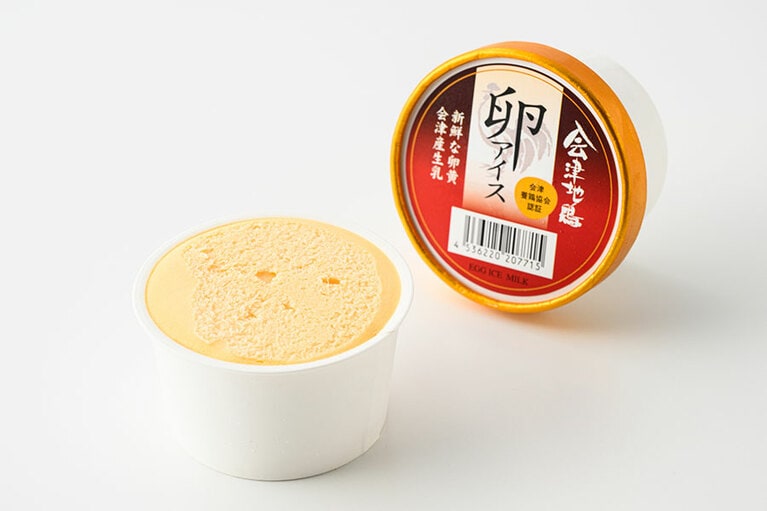会津地鶏ネット「会津地鶏卵アイス」各378円 （94ml）／福島県