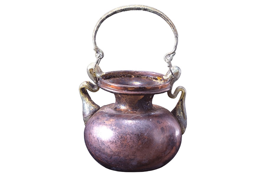 《銅製把手付ガラス壺》3～4世紀　ガラス　MIHO MUSEUM蔵
