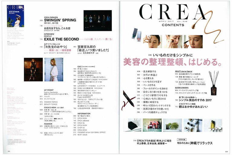 2017年4月号目次。