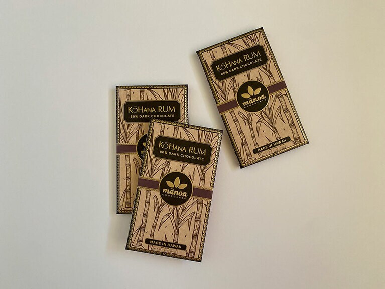 Kohana Rum 80% Dark Chocolate 15ドル（60g）。