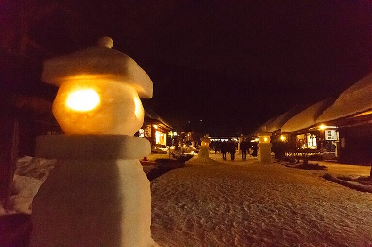 大内宿雪まつり。