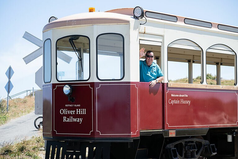 かわいい電車は現役。