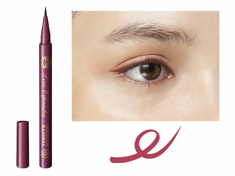 塗ると瞳が華やかになる青みモーヴピンク。マジョリカ マジョルカ ラインエキスパンダー PK715 いちご園 1,045円／資生堂