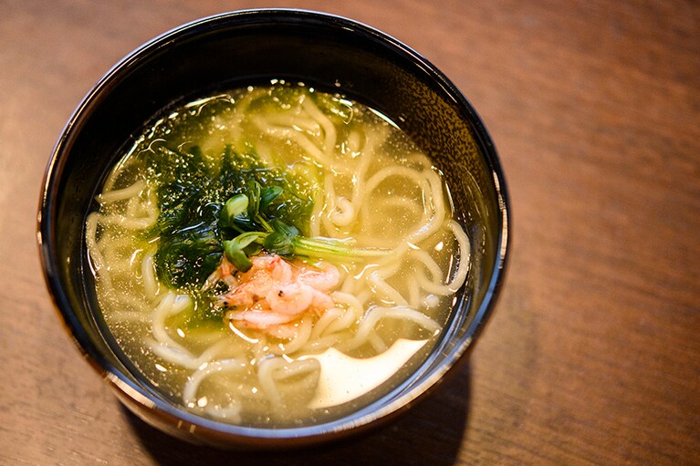 上品な魚介の出汁が朝のお腹にしみわたる海鮮朝ラーメン。