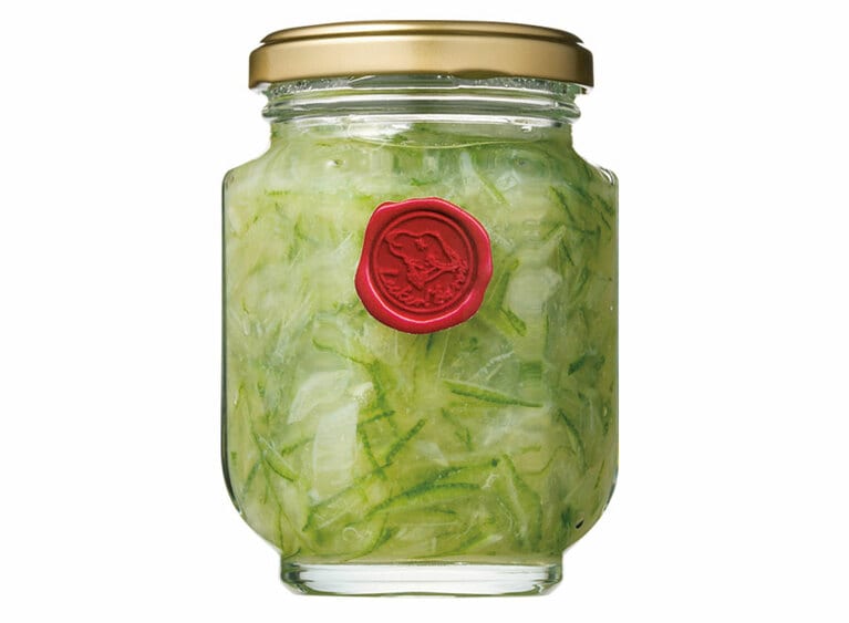 レッカーバロンの「青レモンジャム」200g 2,000円。賞味・消費期限：9カ月、通販：可能。