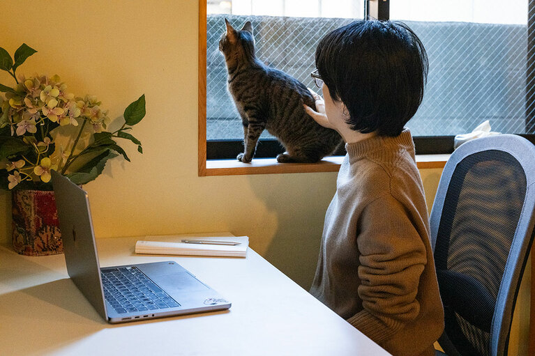 小波ちゃんと筆者。