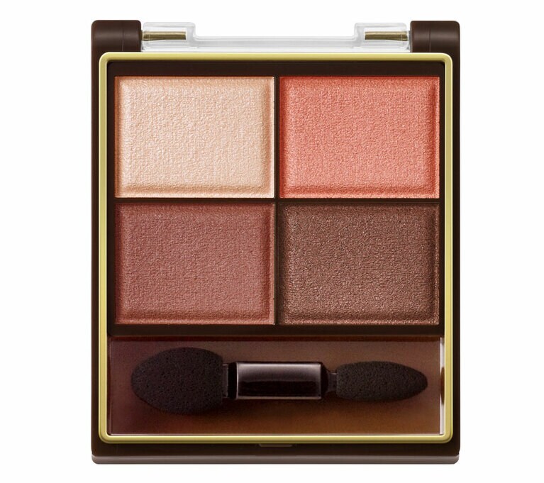 赤みに寄ったベージュからブラウンの4色、名付けて“血色感ブラウン”。エクセル スキニーリッチシャドウ SR11 ブリックブラウン 1,650円／常盤薬品工業