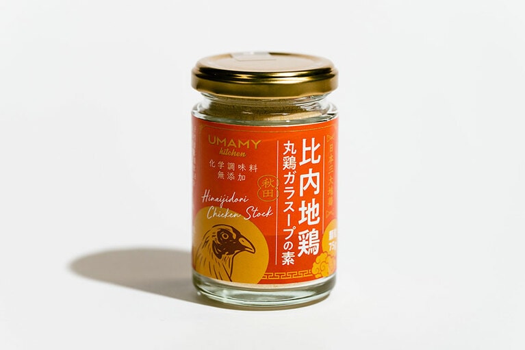 UMAMY 比内地鶏丸鶏ガラスープの素 594円。