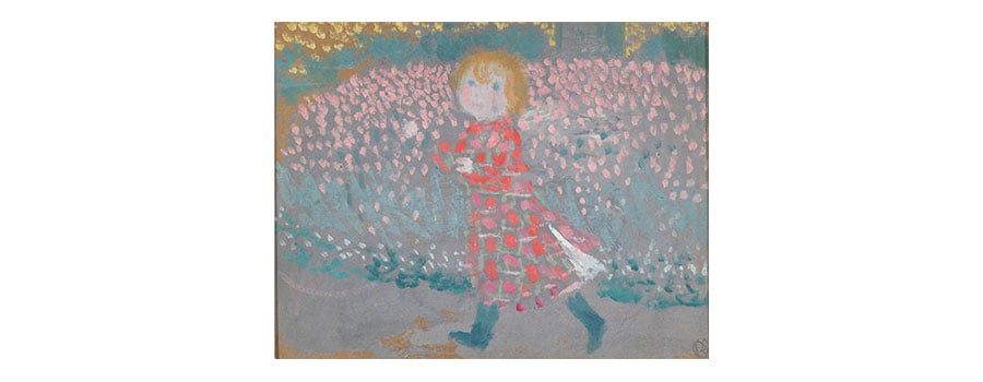 モーリス・ドニ《赤いエプロンドレスを着た子ども》1897年 油彩／厚紙 個人蔵