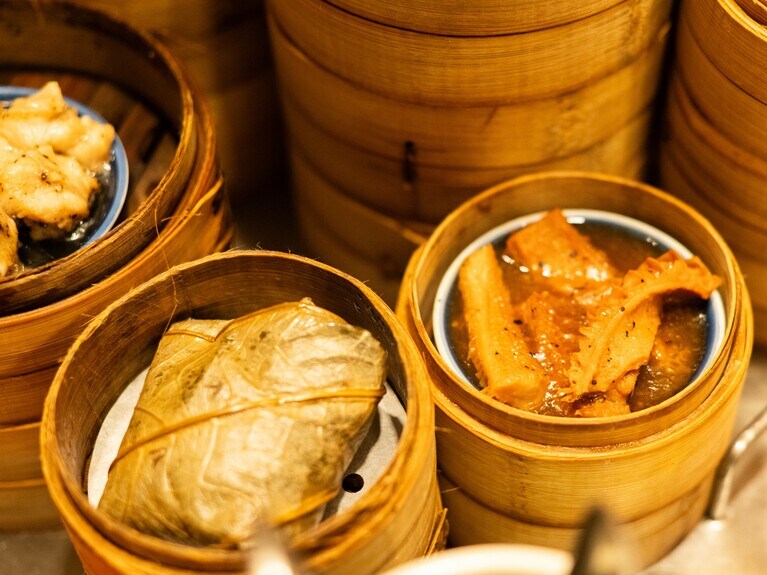 アツアツの蒸籠蒸しもメニュー豊富。