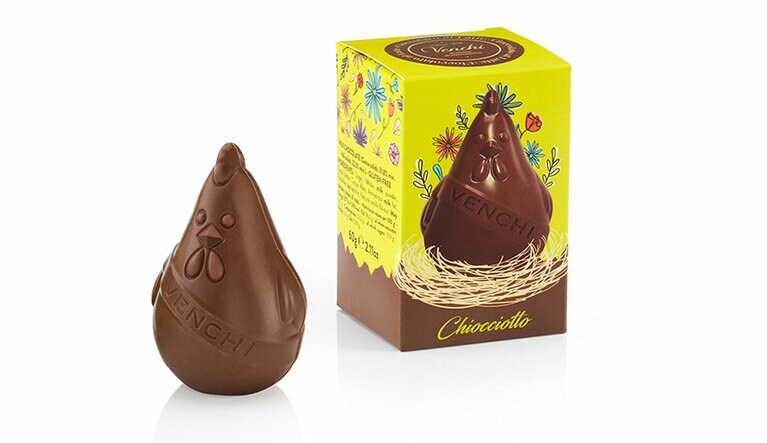 ミルクチョコレート ヘン 2,160円。めんどりの形のミルクチョコレート。ダークチョコレートもあり。