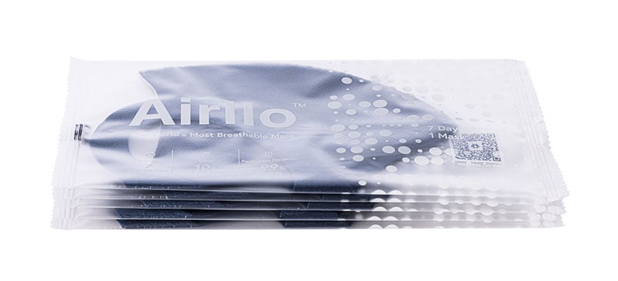 「Airllo Mask V3」20枚入 5,400円(税込)。ブラック、ネイビー、ブルー、ピンク、ホワイトの全5色。※ピンクは2月17日(水)以降に再入荷予定