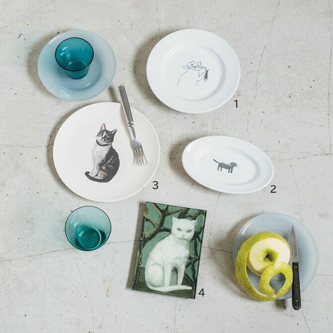 JOHN DERIAN デコパージュプレートCAT IN TWIG CHAIR