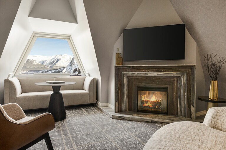 改装を終えた“クラウンスイート”。©Fairmont Banff Springs