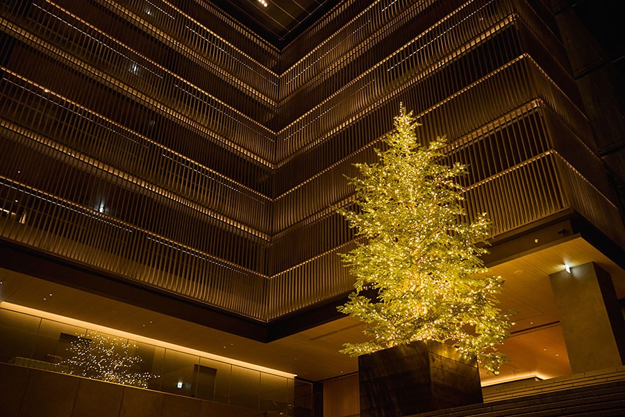 ザ・サウザンド京都のクリスマスツリー。