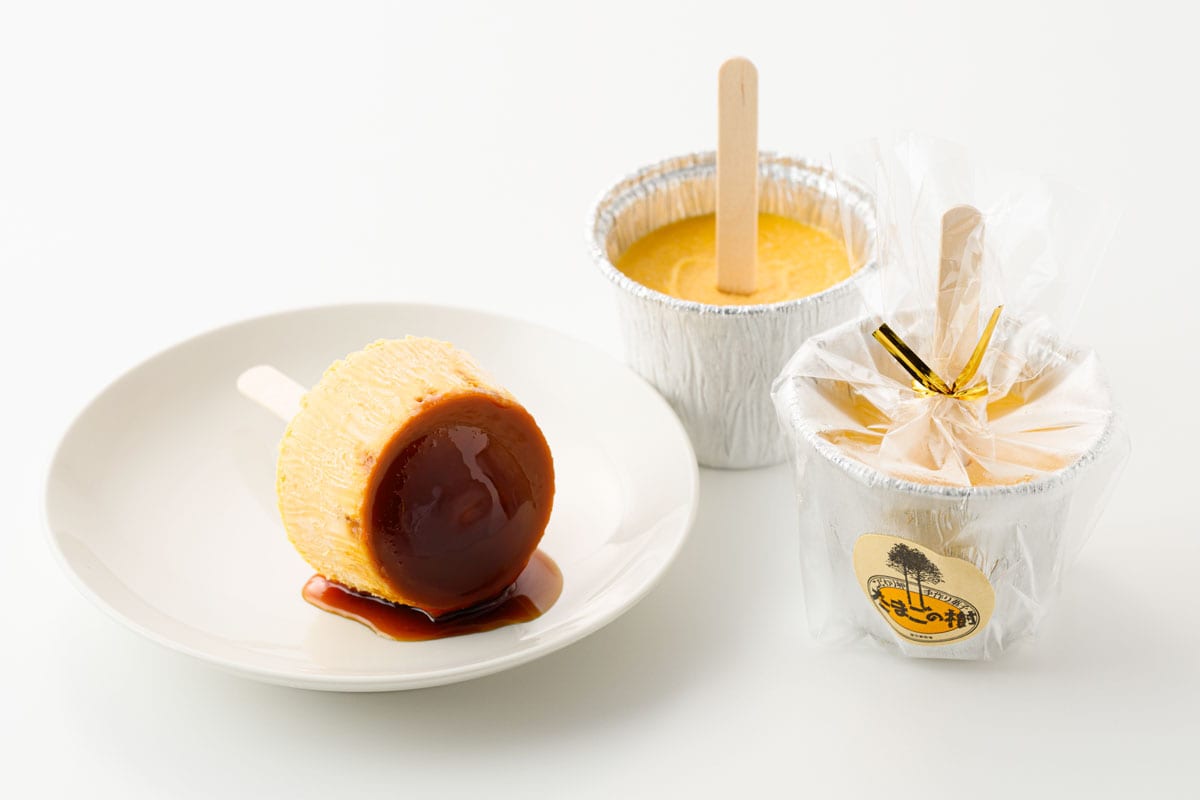 たまごたっぷりプリンアイス各 398円。※販売は～11月中旬まで／瀧田養鶏場 たまごの樹
