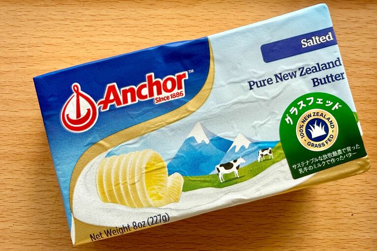 フォンテラ社のグラスフェッドバターブランド「Anchor（アンカー）」。