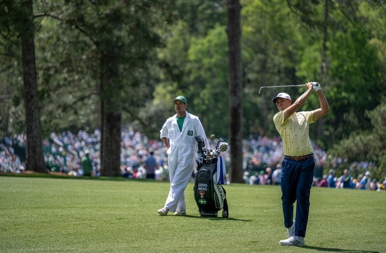 2025年の「マスターズ・トーナメント」で活躍したルドビグ・オーベリもロレックス テスティモニーの一人。©Rolex／Logan Whitton