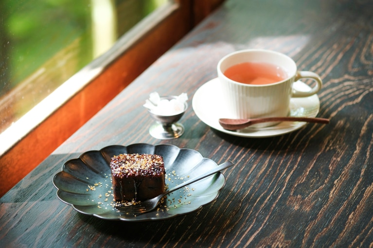 ラムキャンディスケーキ（1カット）650円。ビーフシチューのデザートセットでも味わうことができる。