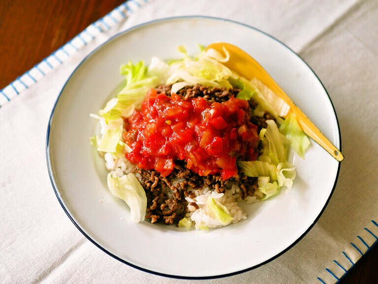 白央流お手軽タコライス。