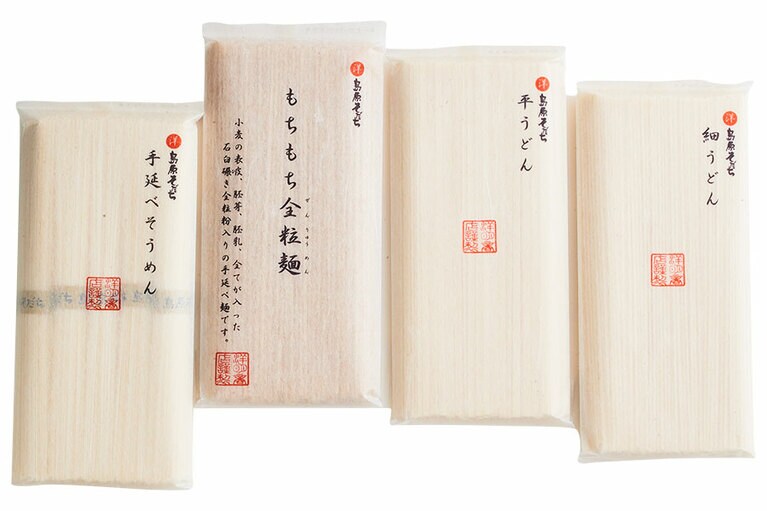 「島原そだち4種詰合せ10袋入」（全粒麺160g×3、そうめん250g×3、ほか2種おまかせ×4袋）5,616円／島原そだち本舗