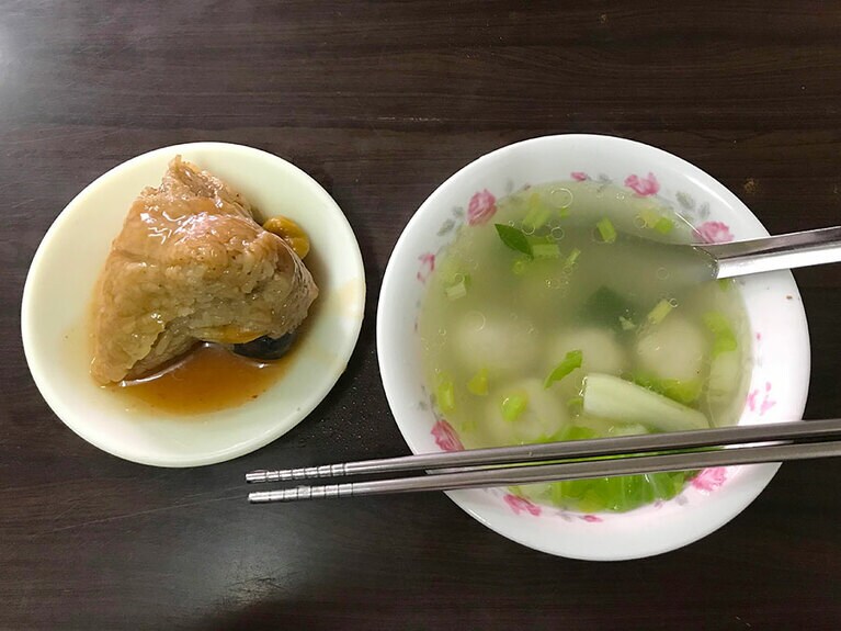 二度目の訪問で注文した肉粽は45元。