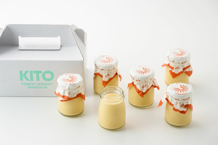 【奈良県】KITOオリジナルプリン 濃厚たまご 2,592円（90g×6個）／KITO FOREST MARKET SHIMOICHI