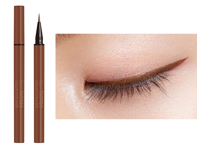 03 マロンブラウン。02より赤みが強く甘さも感じさせるブラウン。アイラインは入れたいけど、キツさや引き締め感は欲しくない、アイカラーの一環のように見せたい人に。