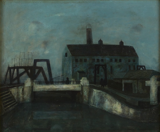松本竣介《Y市の橋》1943年 油彩、カンヴァス 61.0 × 73.0cm 東京国立近代美術館蔵