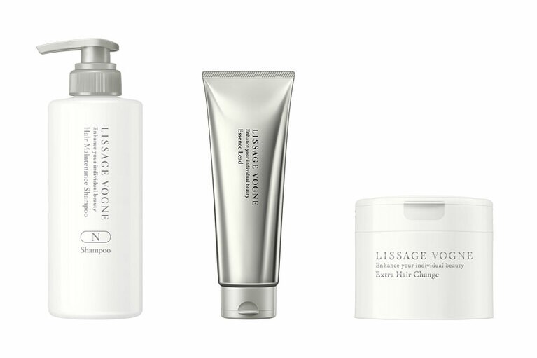 （左から）リサージ ヴォーニュ ヘアメインテナンスシャンプー N 400mL 2,200円、同エッセンスリード 220g 2,420円、同エクストラ　ヘアチェンジa 250g 3,300円／リサージ ヴォーニュ