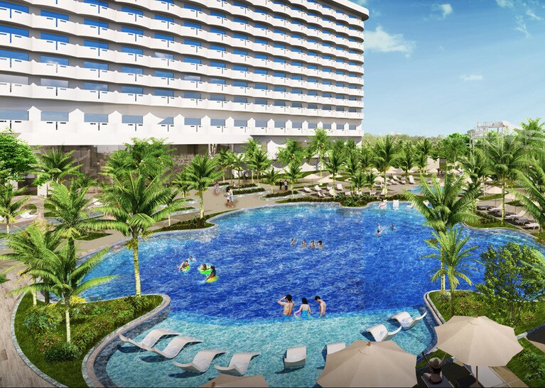 ハイビスカスをモチーフにした「うまんちゅプール」。