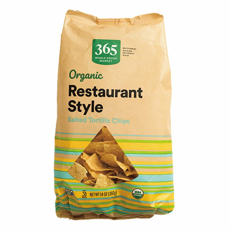 365シリーズ「塩味オーガニックチップス」397g 4.79ドル。