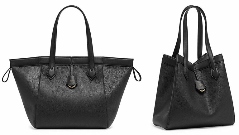 フロントにはゴールドのFENDIチャームが配されており、高級感を引き立ててくれる。「FENDI Origami Medium」(レザー)  H27×W27×D16.5cm 374,000円。