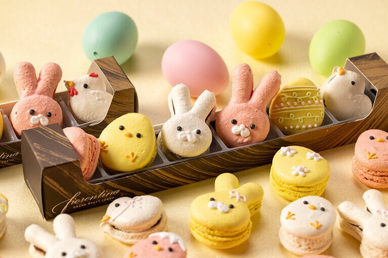「イースターマカロン アソート」3個入り2,200円、6個入り4,400円。