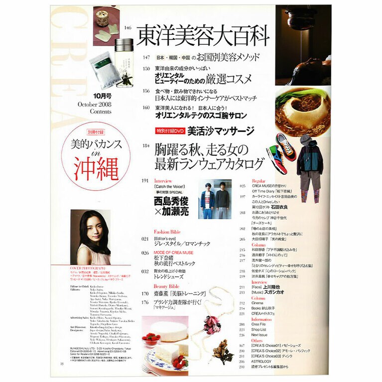 2008年10月号目次。