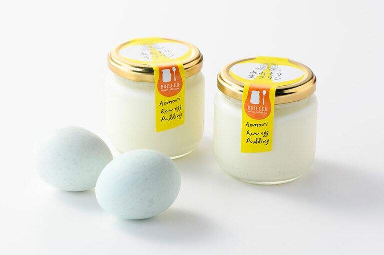 【青森】ナチュール青森の「あおもり生プリン」2,680円(生地120g×4個、カラメル4個、鶏卵4個)。