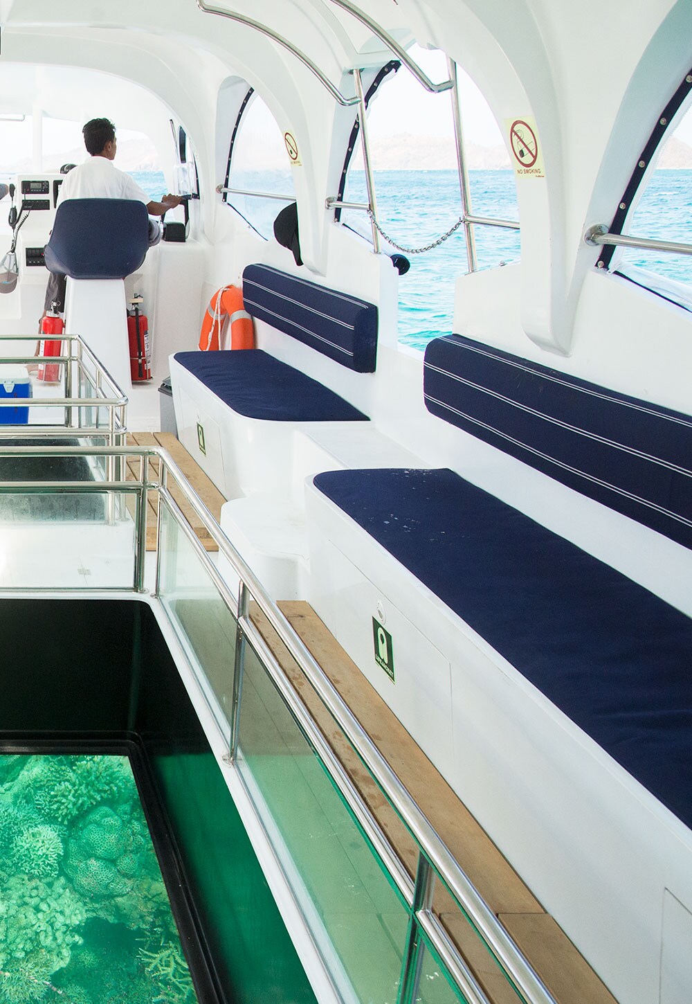 海が苦手でもグラスボート“ラコ タカ”号で珊瑚礁を観賞可能！
