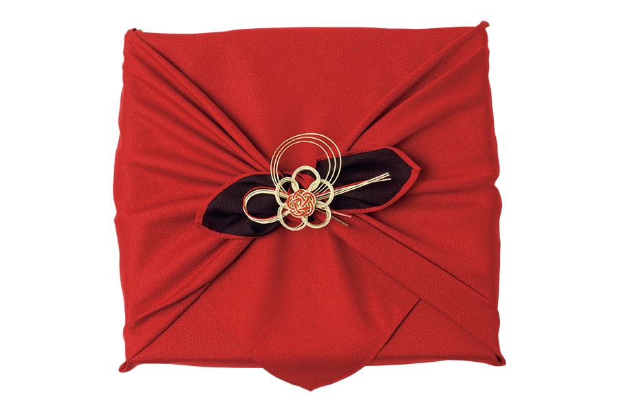 華やかな風呂敷包みでお届けも可能。